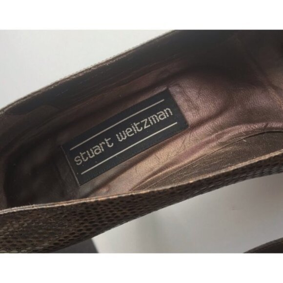 Stuart Weitzman • Vintage Textured Brown Heels - Picture 2 of 5